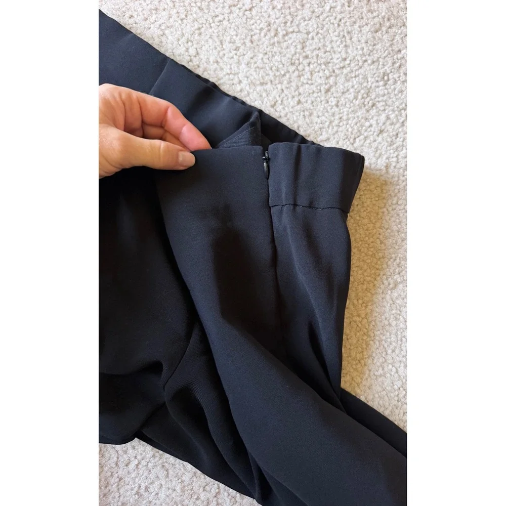 J.CREW Wide Leg Pleated Pants Matte Crepe NEW H2815 Black size 8